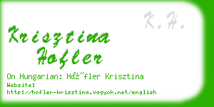 krisztina hofler business card